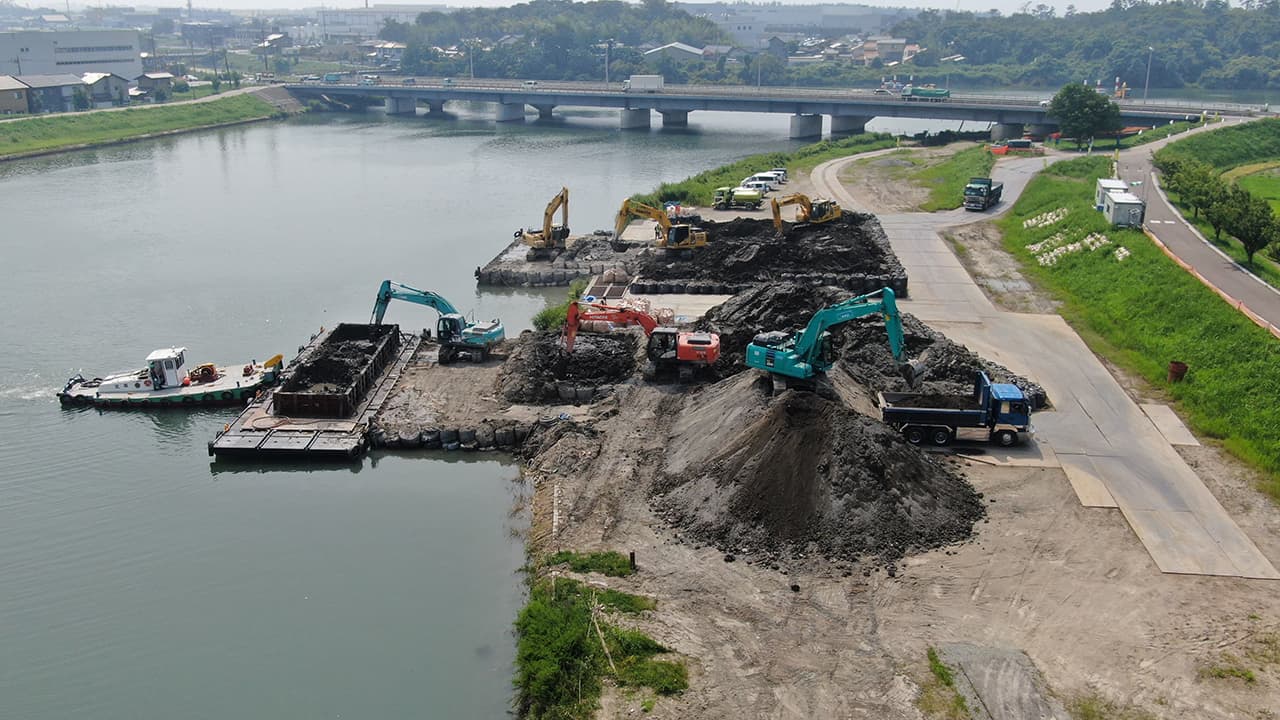 二級河川犀川広域河川改修工事(普正寺河道掘削4工区)